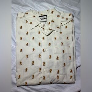 The North Face Cream and Brown Casual Button Down Shirt
